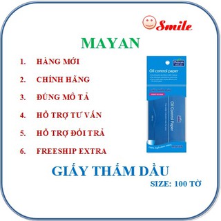 Giấy Thấm dầu Mayan oil control paper 100 tờ ( cam kết chuẩn)