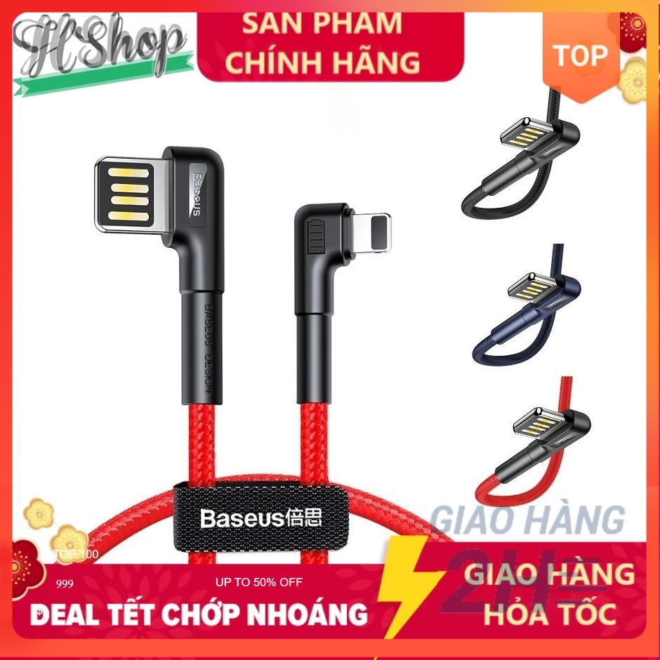 Dây cáp sạc   táo  USB 2.4A thiết kế 2 đầu góc vuông cho táoXR XS Max-Dây sạc táo -hshop365