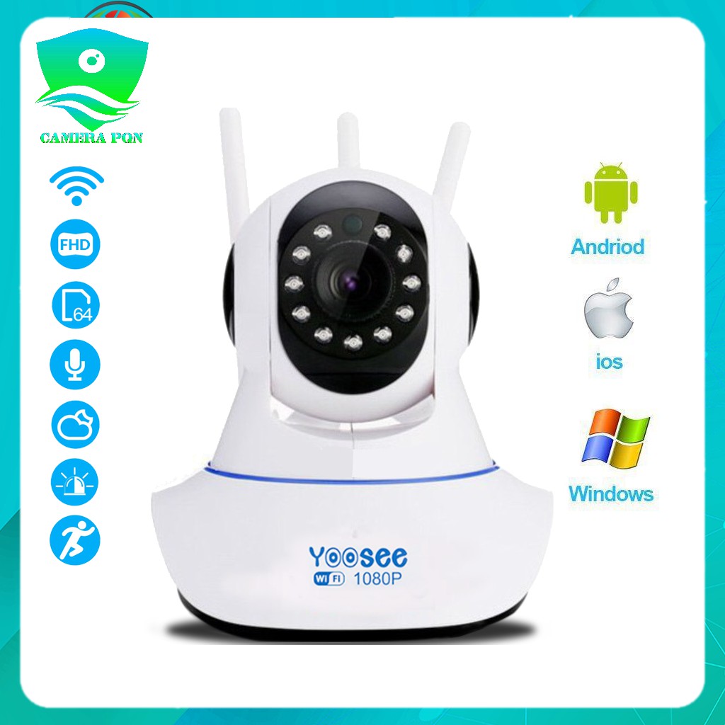 Camera IP YooSee 3 Anten FHD1080P   𝑺𝑰𝑬̂𝑼 𝑵𝑬́𝑻 - 2.0mpx  𝑳𝑶𝑨̣𝑰 1 ( kèm thẻ nhớ 32G)