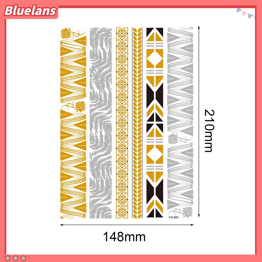 Hình Xăm Dán Tạm Thời Màu Sắc Ánh Kim Chống Nước Độc Đáo