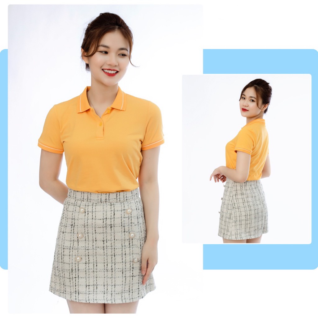 Áo polo Kinty nữ tay ngắn, vải cotton ,co giãn, thoáng mát, áo phông cổ bẻ phong cách công sở
