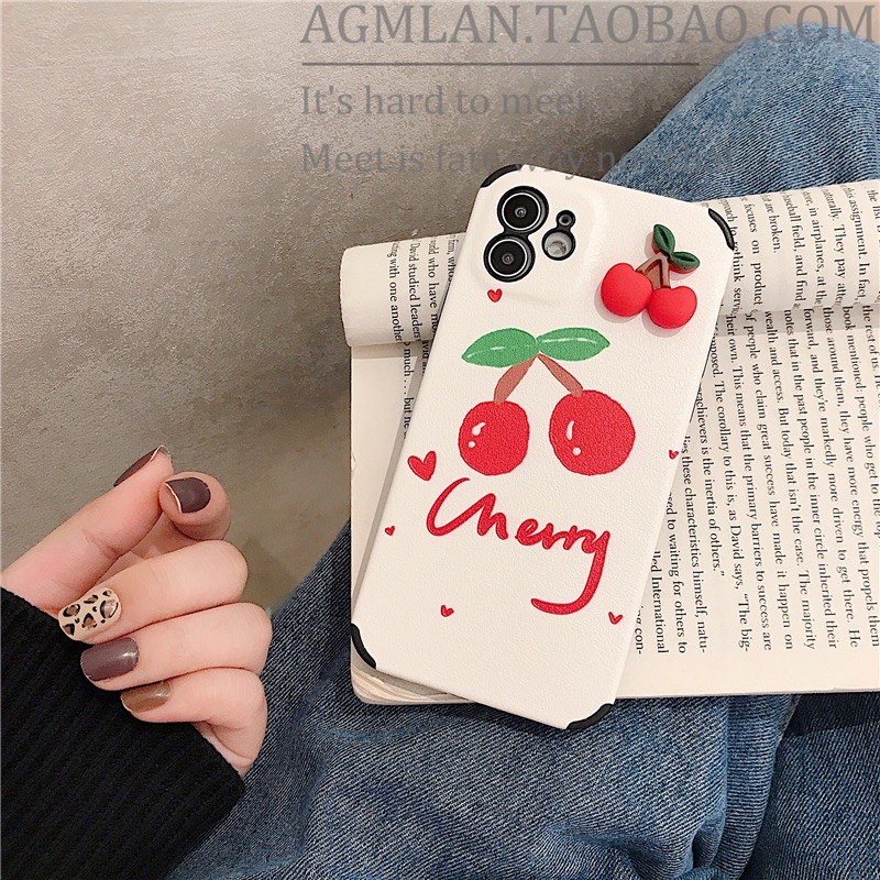 Ốp iphone IMD chery gắn sticker cute