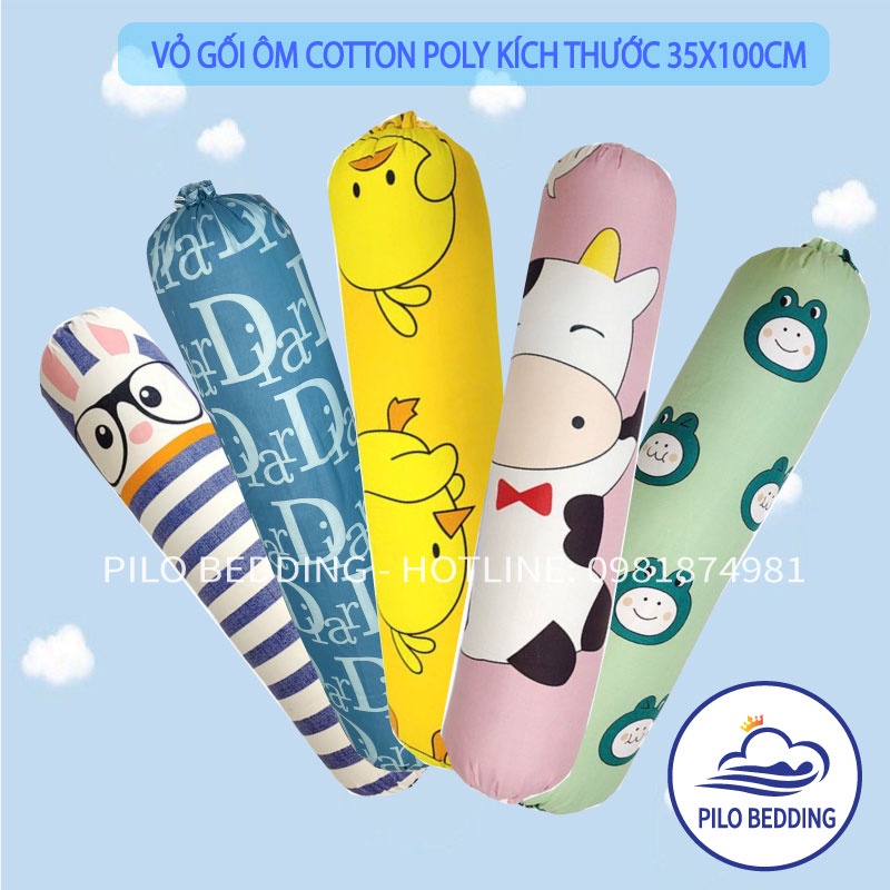 Vỏ Gối Ôm Cotton Poly, Áo Gối Ôm Kích Thước 35X100Cm Pilo Bedding
