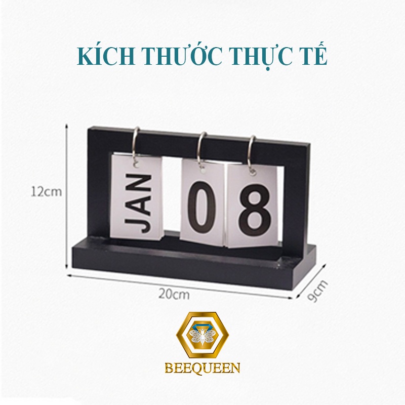 Lịch Gỗ Để Bàn Lật Số Decor Trang Trí Nhà Cửa, Bàn Làm Việc, Bàn Học Tập Chất Liệu Gỗ Mộc Mạc
