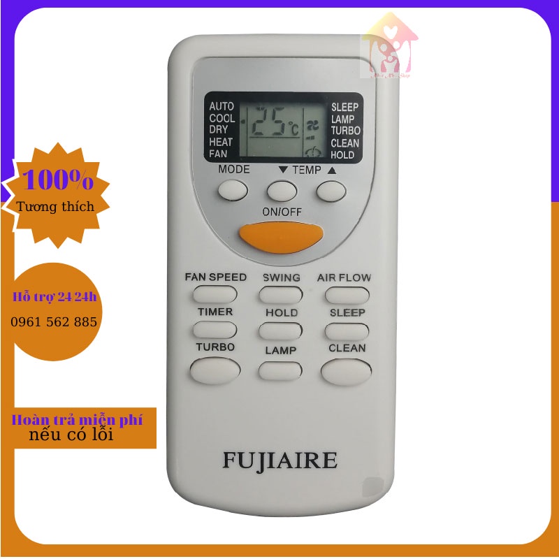 Điều khiển điều hòa Fujiaire -remote máy lạnh Fujiaire 2 chiều