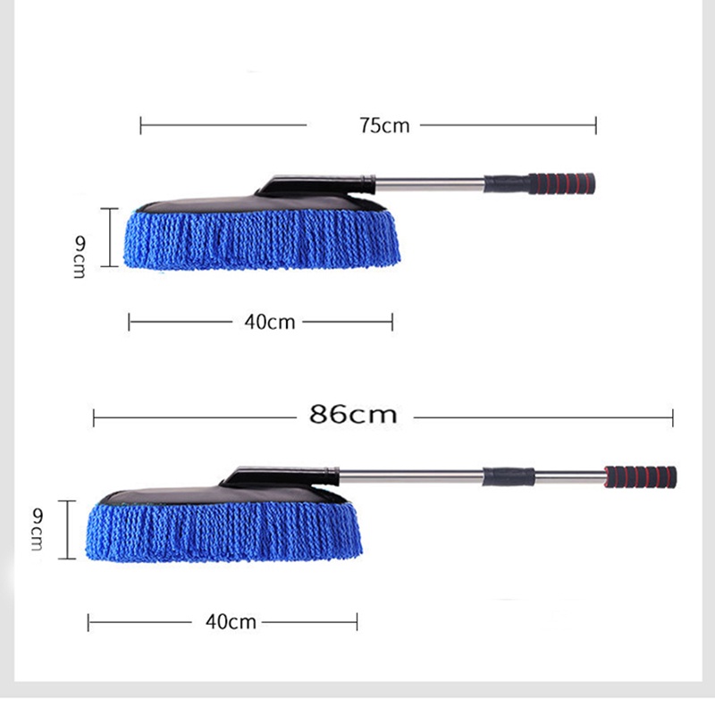 Chổi rửa xe ô tô sợi mềm chất liệu Microfiber Rẻ lau xe hơi cán điều chỉnh độ dài