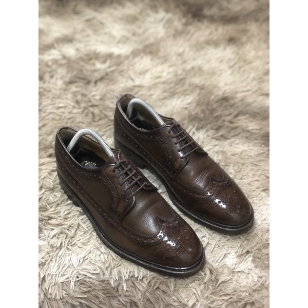 [TonaShoe] [Giày 2hand] [Size 41] Giày Tây Kiểu Dáng Wingtips Màu Nâu Cổ Điển