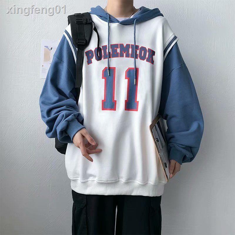 Áo Hoodie Dáng Rộng Giả Nhiều Lớp Thời Trang Hàn Quốc Cho Nam