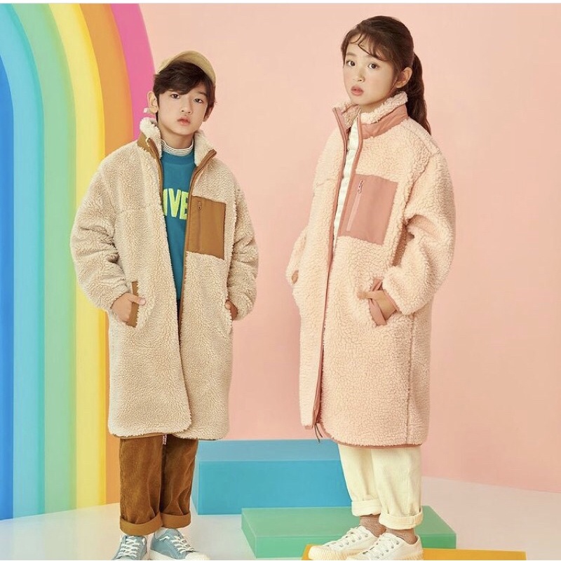 Áo khoác lông dài xuất Hàn cho bé (size 110-150)