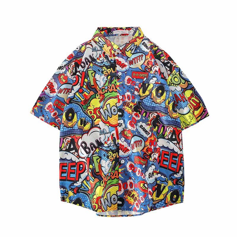 Men's short-sleeved shirt with fashion print | BigBuy360 - bigbuy360.vn