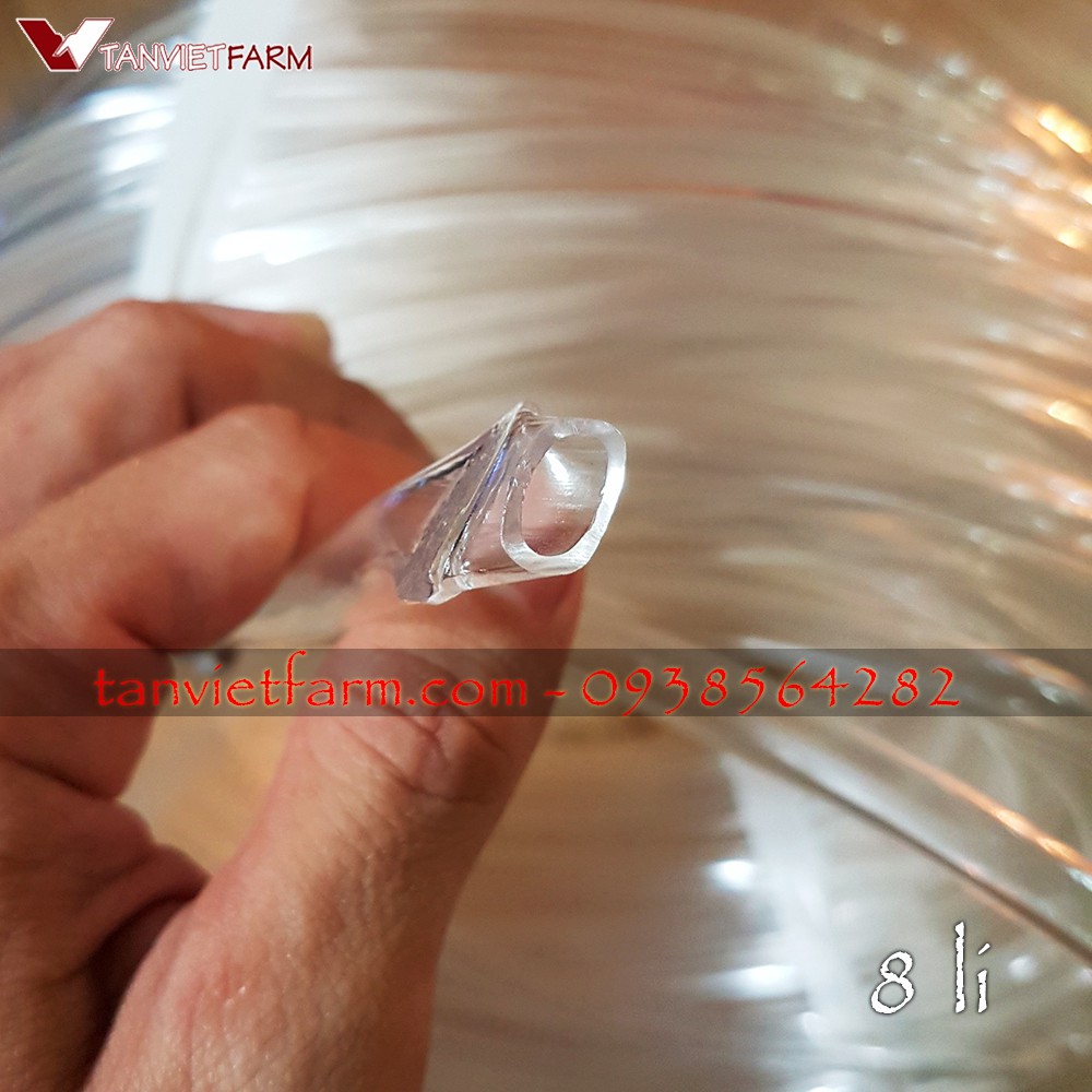 Ống dẫn nước bằng nhựa dẻo, trắng trong 8 li, 10 li