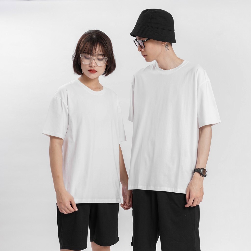 Áo Thun Trơn Tay Lỡ Basic Tee Form Rộng Unisex Chất Cotton - Áo Phông Trơn Nam Nữ T M Store Ảnh Thật