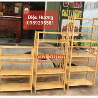 Kệ gỗ, giá sách, kệ đa năng 4 tầng 50cm ( màu tự nhiên hoặc cánh gián