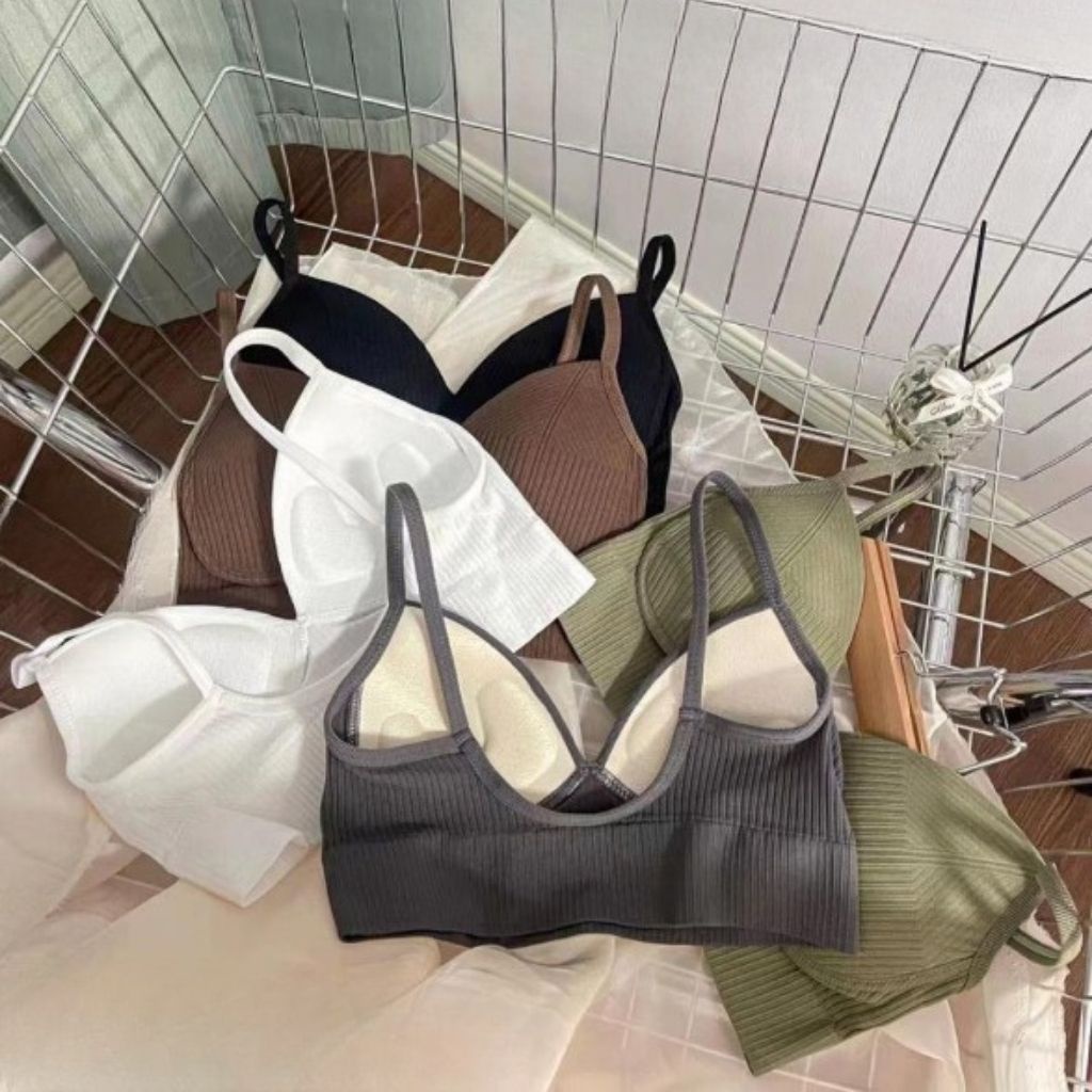 Áo bra nữ 2 dây vải cotton gân tăm đệm mút nâng ngực mặc hở lưng cực đẹp gợi cảm và quyến rũ DEVARI B614