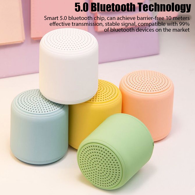 Loa Bluetooth Không Dây Mini TWS Hình Tròn Âm Trầm Cho Điện Thoại Di Động