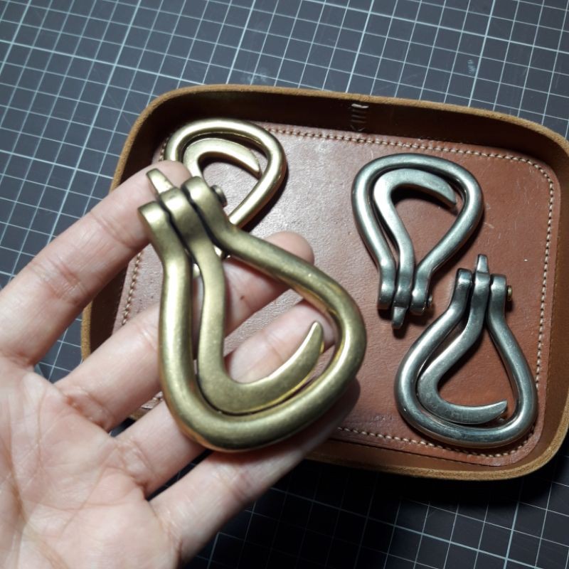 Mặt thắt lưng gấp móc đồng nguyên chất DK001