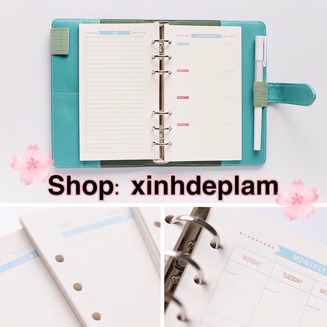 (Rẻ nhất) Giấy refill sổ Planner cơ bản sổ còng