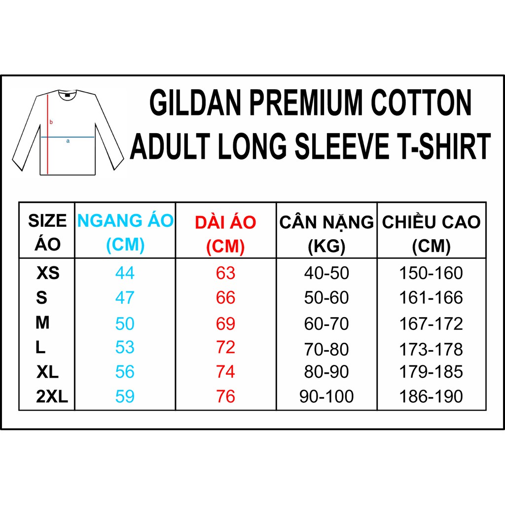 Áo thun dài tay Gildan Premium Cotton (5 màu) | BigBuy360 - bigbuy360.vn