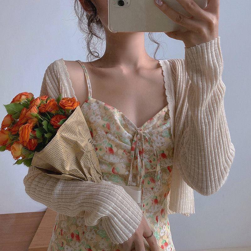 Áo Khoác Cardigan Dệt Kim Mỏng Dáng Ngắn Chống Nắng Thời Trang Mùa Hè Cho Nữ