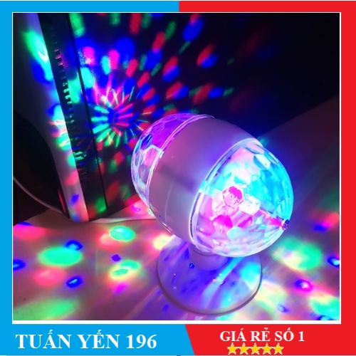 [GIAO HỎA TỐC 1H] BÓNG ĐÈN LED CẦU XOAY 2 ĐẦU -Đèn led vũ trường cầu xoay 2 đầu đèn xoay nhiều màu