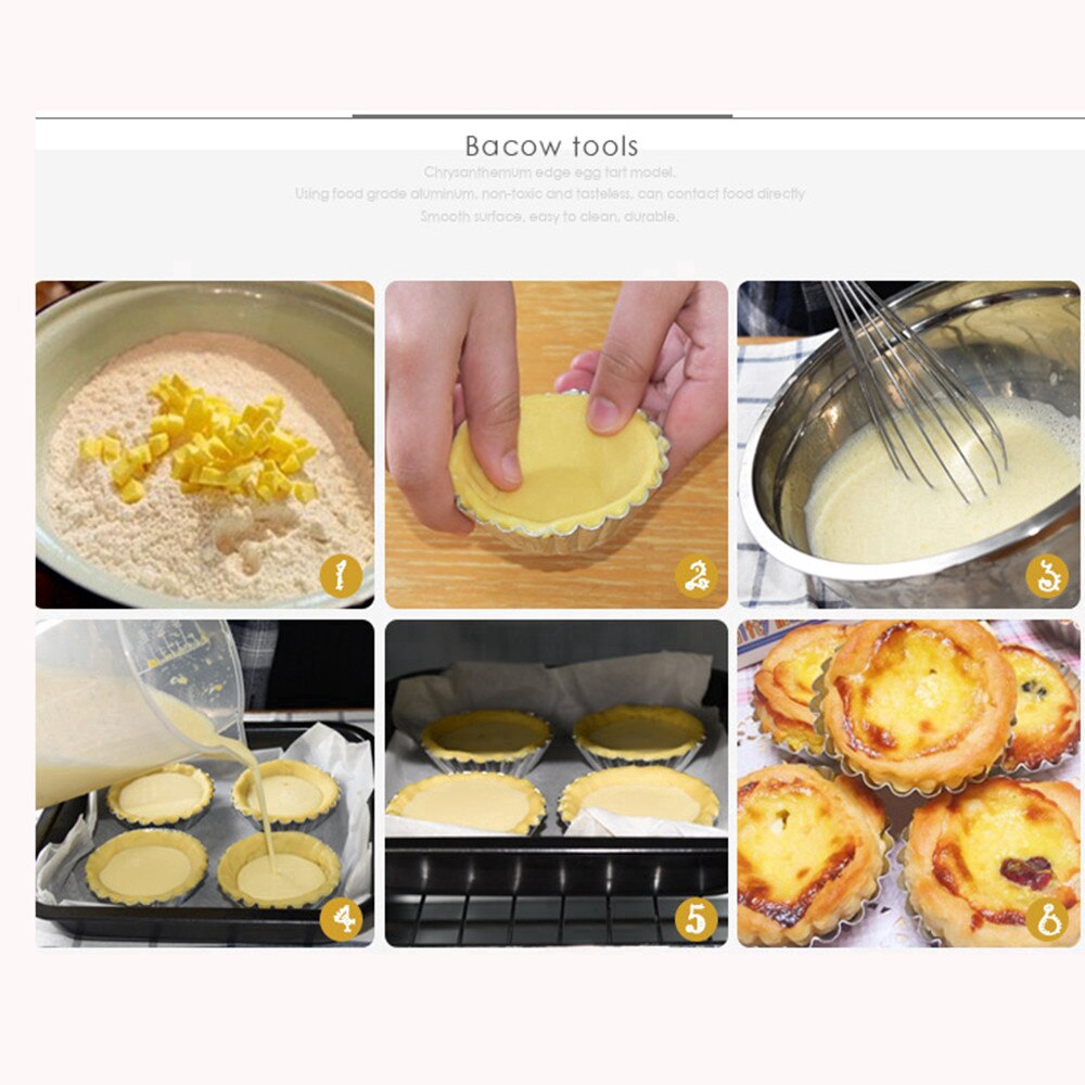 Bộ 10 Khuôn Nhôm Làm Bánh Tart Trứng