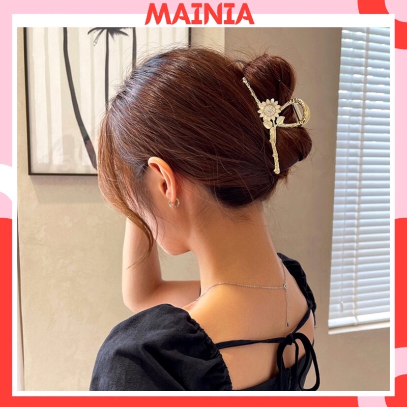[SẴN] Kẹp Tóc Càng Cua Kim Loại Hàn Quốc Hình Hoa Hướng Dương Siêu Sang Mainia Shop
