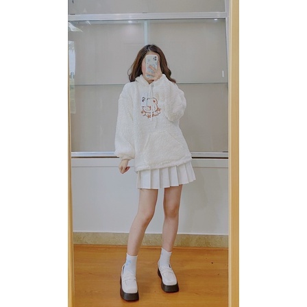 ÁO HOODIE LÔNG THÊU GẤU SAY HIII SIÊU CUTE - Freesize | BigBuy360 - bigbuy360.vn