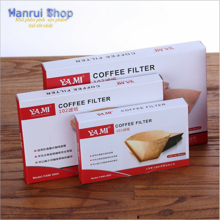 Giấy lọc cà phê Yami Coffee Filter 2-4 người hộp 100 miếng [ Best ]