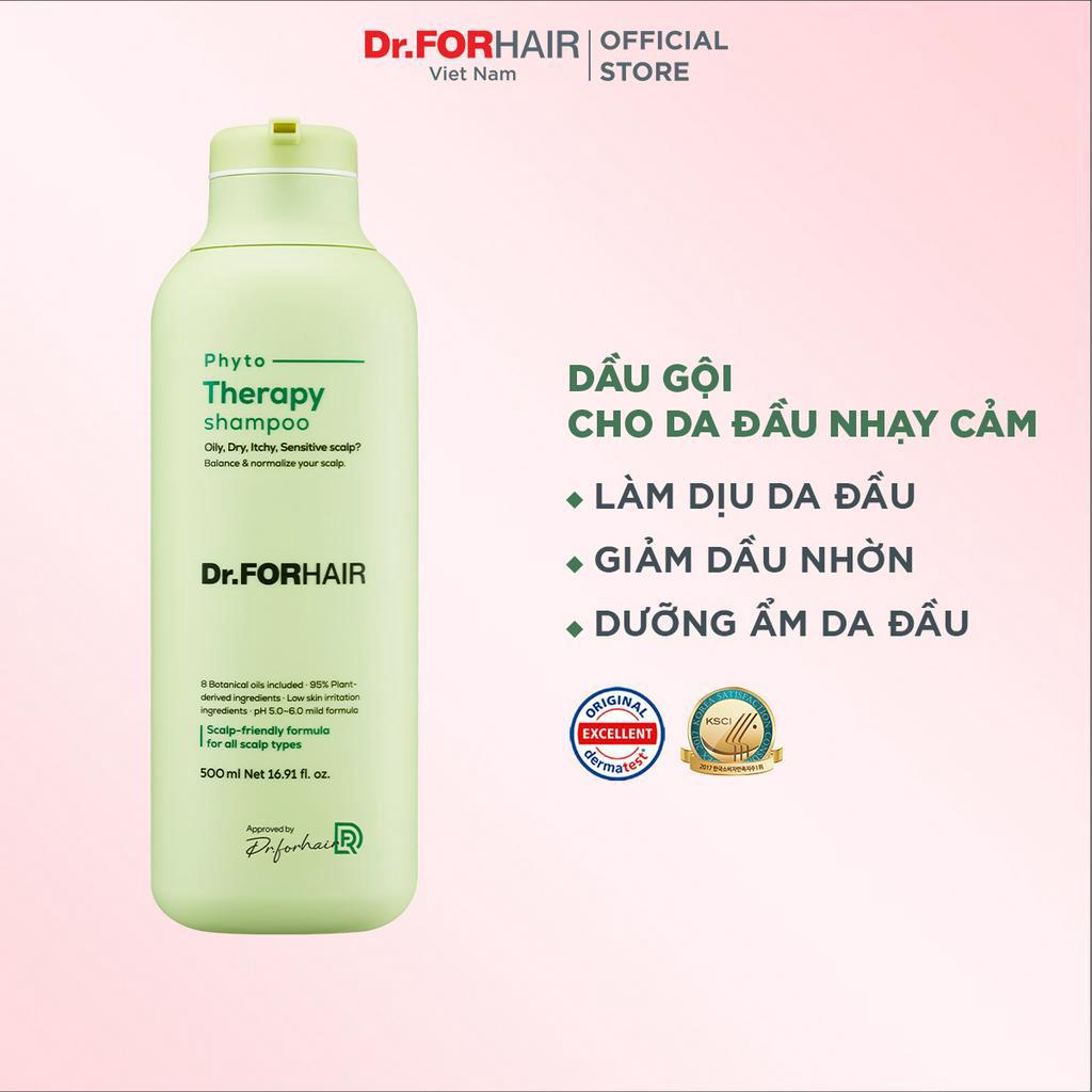 Dầu gội cho da đầu nhạy cảm, làm dịu da đầu, da kích ứng Dr.FORHAIR Hàn Quốc Phyto Therapy Shampoo 500ml
