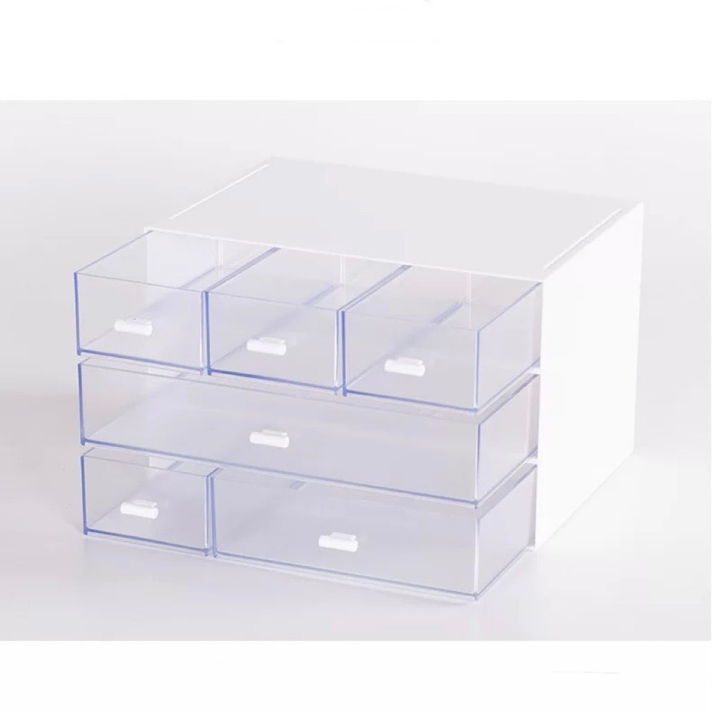 Kệ tủ đựng đồ mini để bàn màu trắng Béo shop hộp nhựa ngăn kéo lắp ghép đựng washi đồ dùng học tập decor bàn làm việc