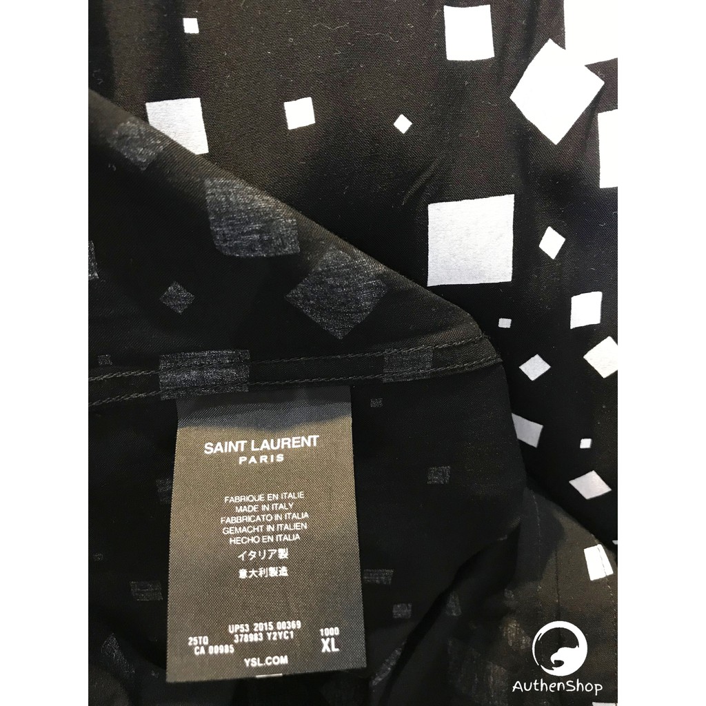 SLP SHIRT - Áo sơ mi Saint Laurent Square Print Silk