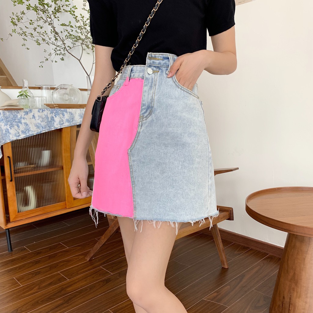 Chân váy jean chữ a mini Emilyshop