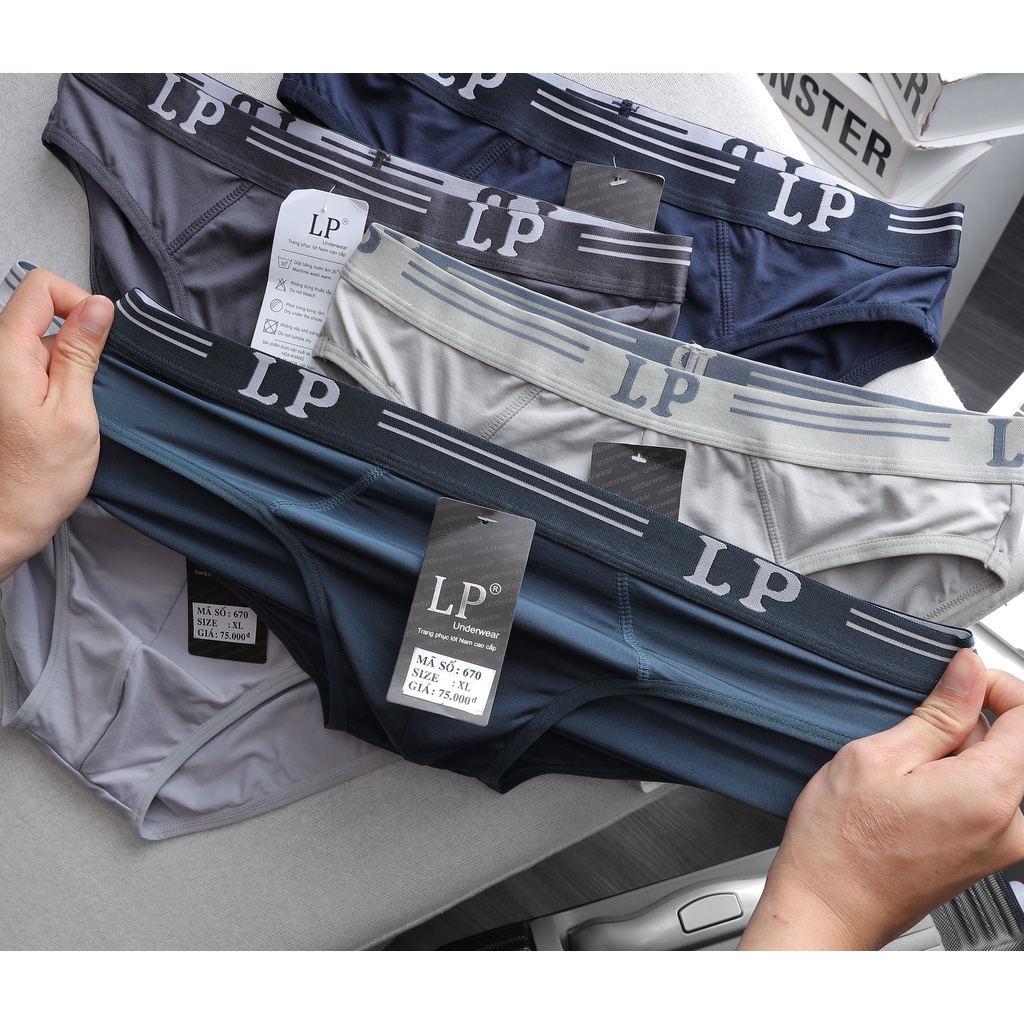 Quần Lót Tam Giác Nam LP cao cấp 100% Cotton co giãn siêu tôt có BigSize . Ivan BigSize