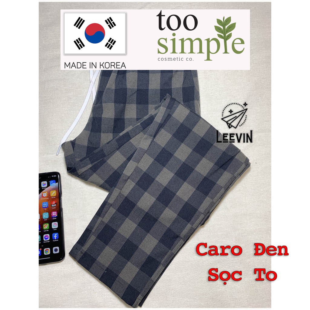 Quần Baggy Nam Nữ Kẻ Caro PLAID Ống Suông Unisex - Kiểu quần baggy nữ vải Plaid kẻ caro dáng suông rộng Leevin Store