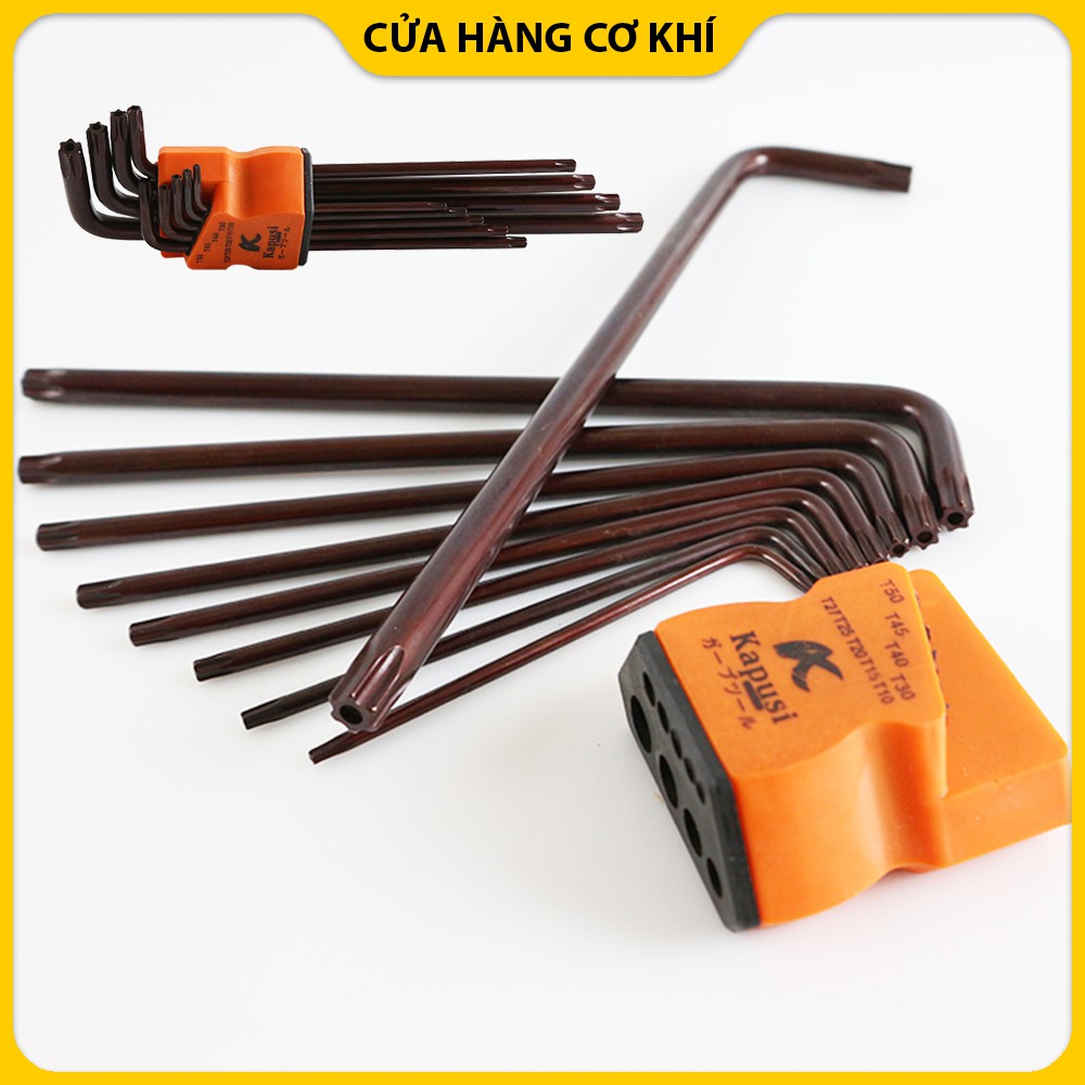 Lục giác nhật 9 cây: 1.5, 2, 2.5, 3, 4, 5, 6, 8, 10 mm  thép mạ crom với công nghệ xử lý nhiệt siêu bền