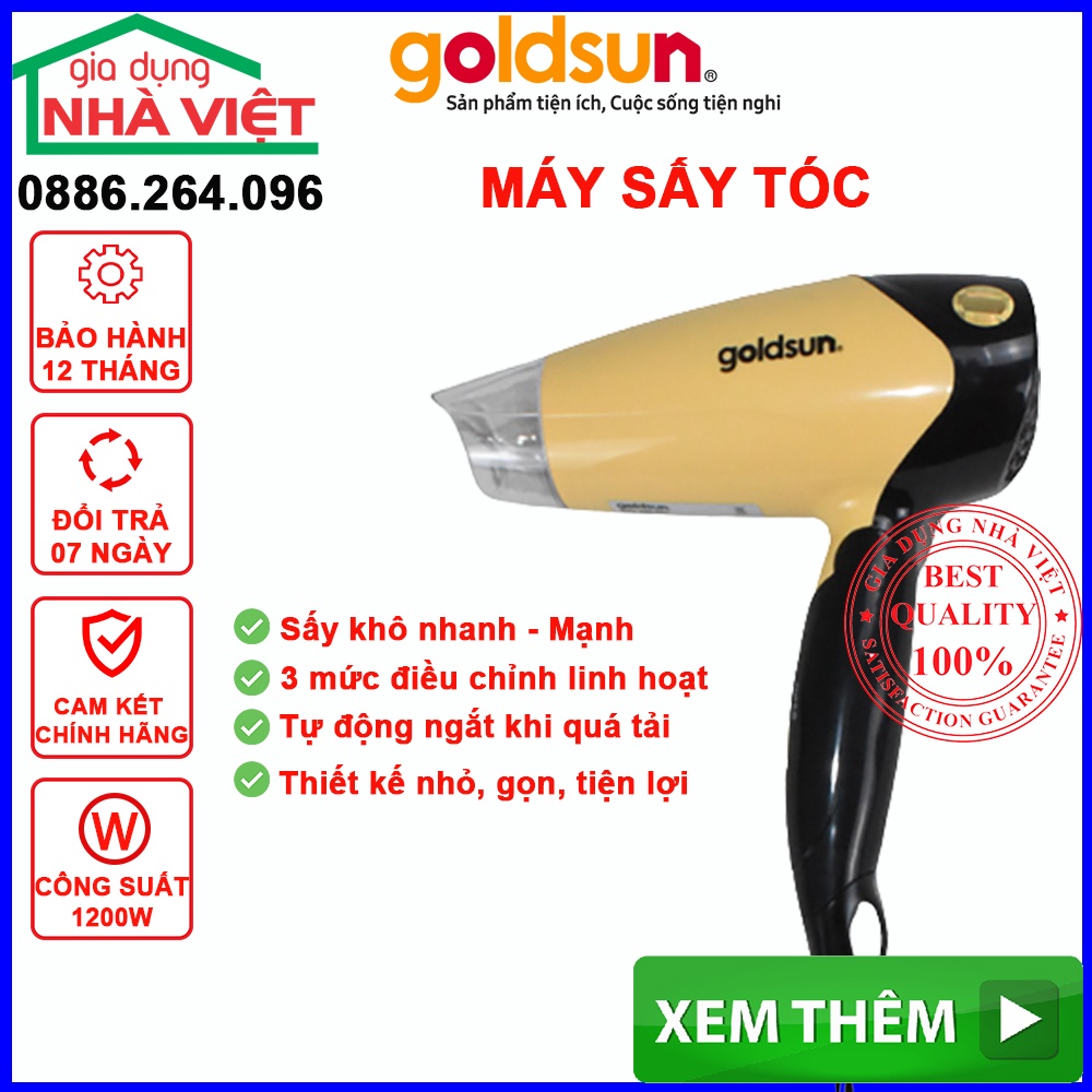 Máy sấy goldsun, Máy sấy tóc Goldsun 2 chiều có thê gấp bảo hành 12 tháng lỗi đổi mới trong 7 ngày 10101533