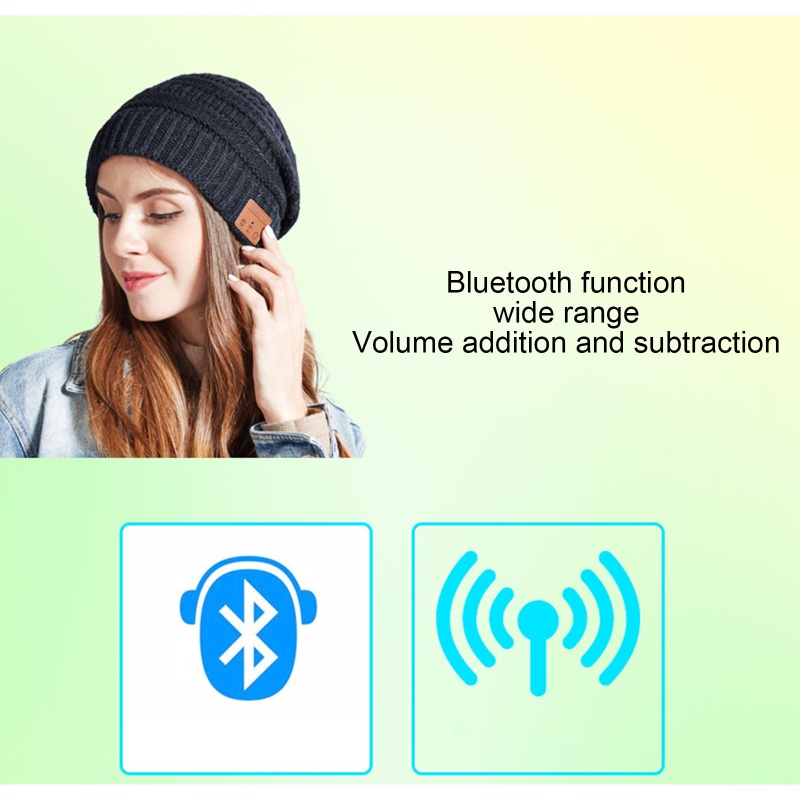 Mũ Nhung Dệt Kim Kết Nối Bluetooth 5.0 Làm Ấm Tai Vào Mùa Đông
