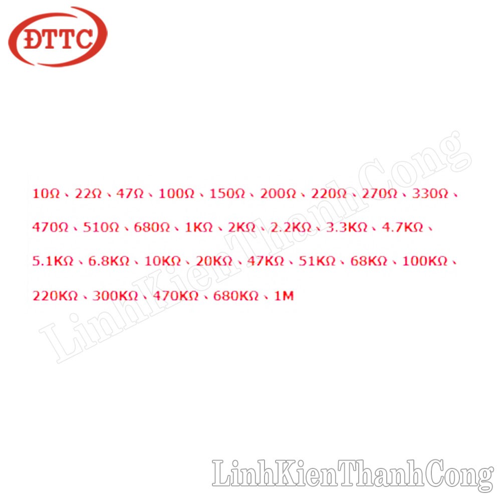 Combo 30 Loại Điện Trở 1/4W 1% (600 Cái)