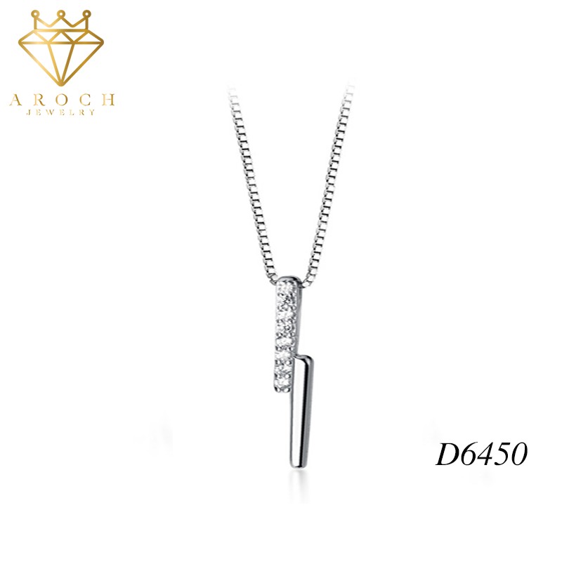 Dây chuyền bạc Ý s925 mặt dây thiết kế hình học bất đối D6450 - AROCH Jewelry