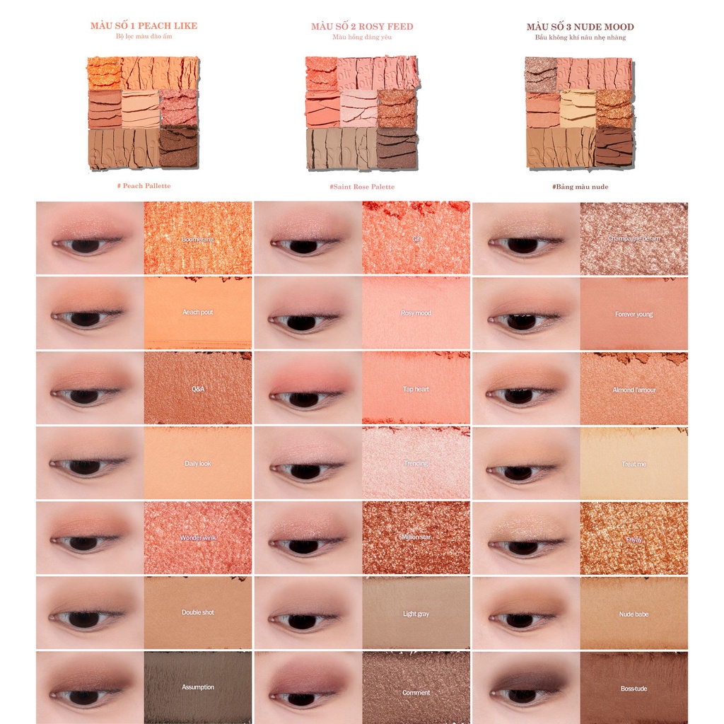 Bảng phấn mắt 7 màu Espoir Real Eye Palette 7.1gr