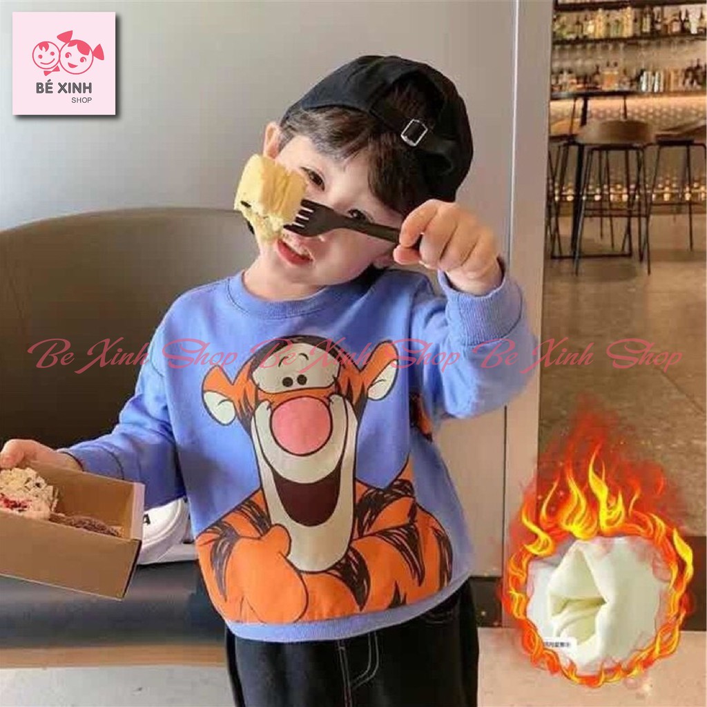 Áo hoodie dài tay thu đông cho bé trai bé gái hoạt hình [SO CUTE] Aó thun bé trai gái Hàn Quốc tay dài da cá form rộng