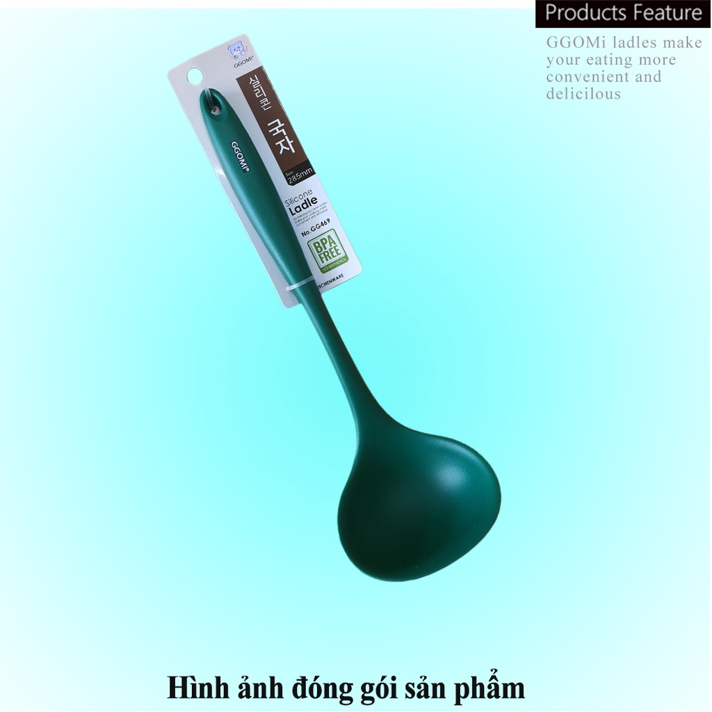 [HÀNG CHÍNH HÃNG] Bộ dụng cụ nấu ăn bằng silicone an toàn sức khỏe, 4 màu sắc sặc sỡ dài 33cm GGOMi Hàn Quốc GGSL