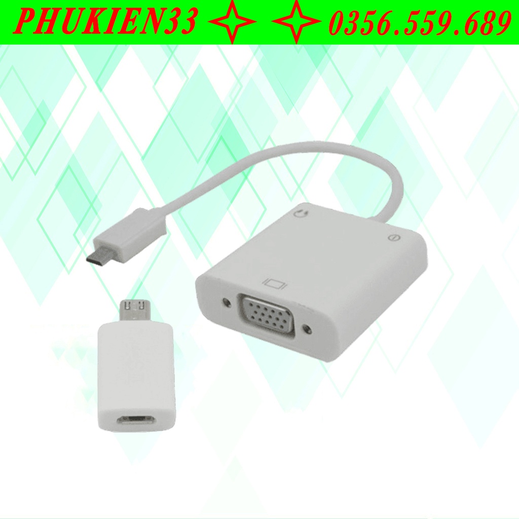 Cáp MHL to VGA cho Điện thoại có hỗ trợ Audio