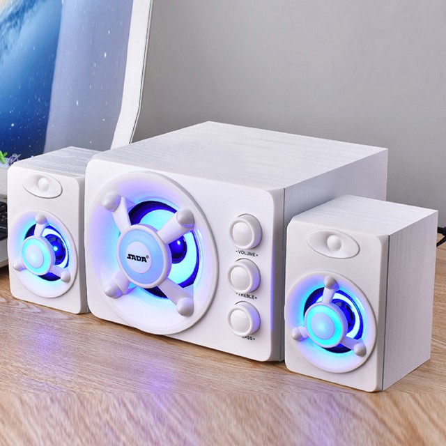 Bộ Loa Máy Tính Để Bàn SADA D-208 Thiết Kế Trẻ Trung Năng Động Có Đèn Led Âm Thanh Siêu Trầm