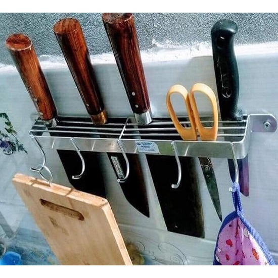 Kệ Inox cài dao treo đồ dùng nhà bếp đa năng kích thước 45cm