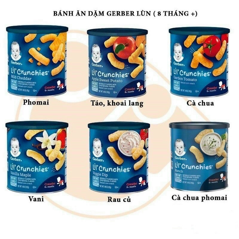 Bánh ăn dặm Gerber chuẩn hàng Mỹ, date mới nhất 2022