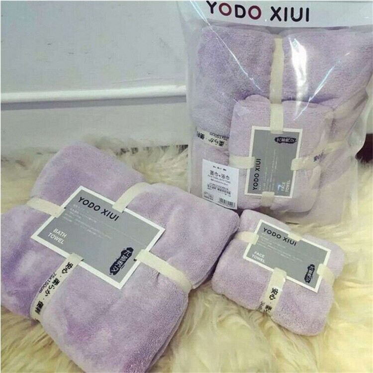 Bộ 2 khăn tắm lông cừu YODO xuất Nhật - set 2 khăn siêu mịn thấm hút nước tốt