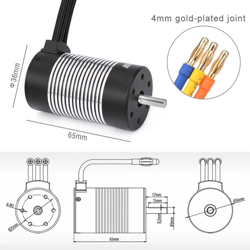 Động Cơ Xe Hơi Điều Khiển Từ Xa Không Thấm Nước 1550KV / 1800KV / 2100KV / 2600KV / 3100KV 3.175mm