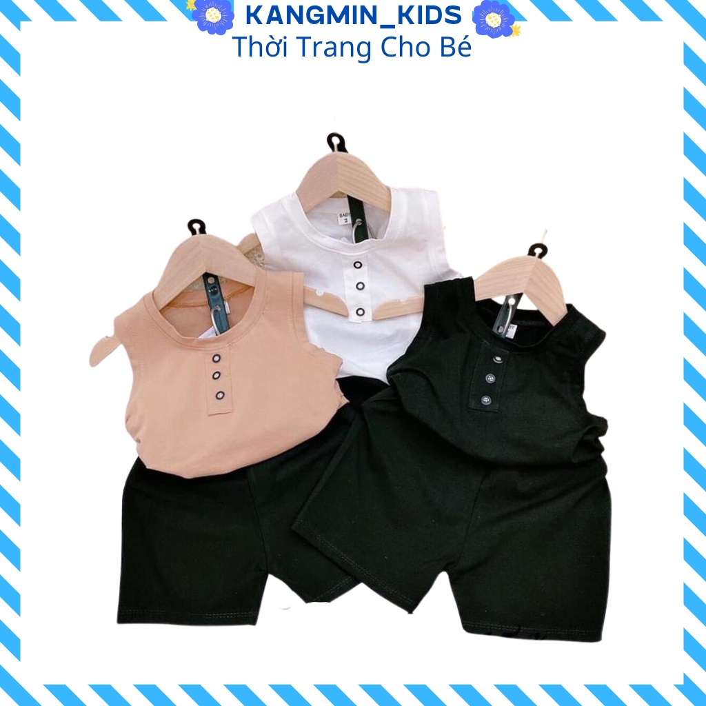Bộ ba lỗ sát nách bé trai Kangminkids, áo ba lỗ bé trai cực xinh QATEC01, quần áo bé trai từ 6-18Kg