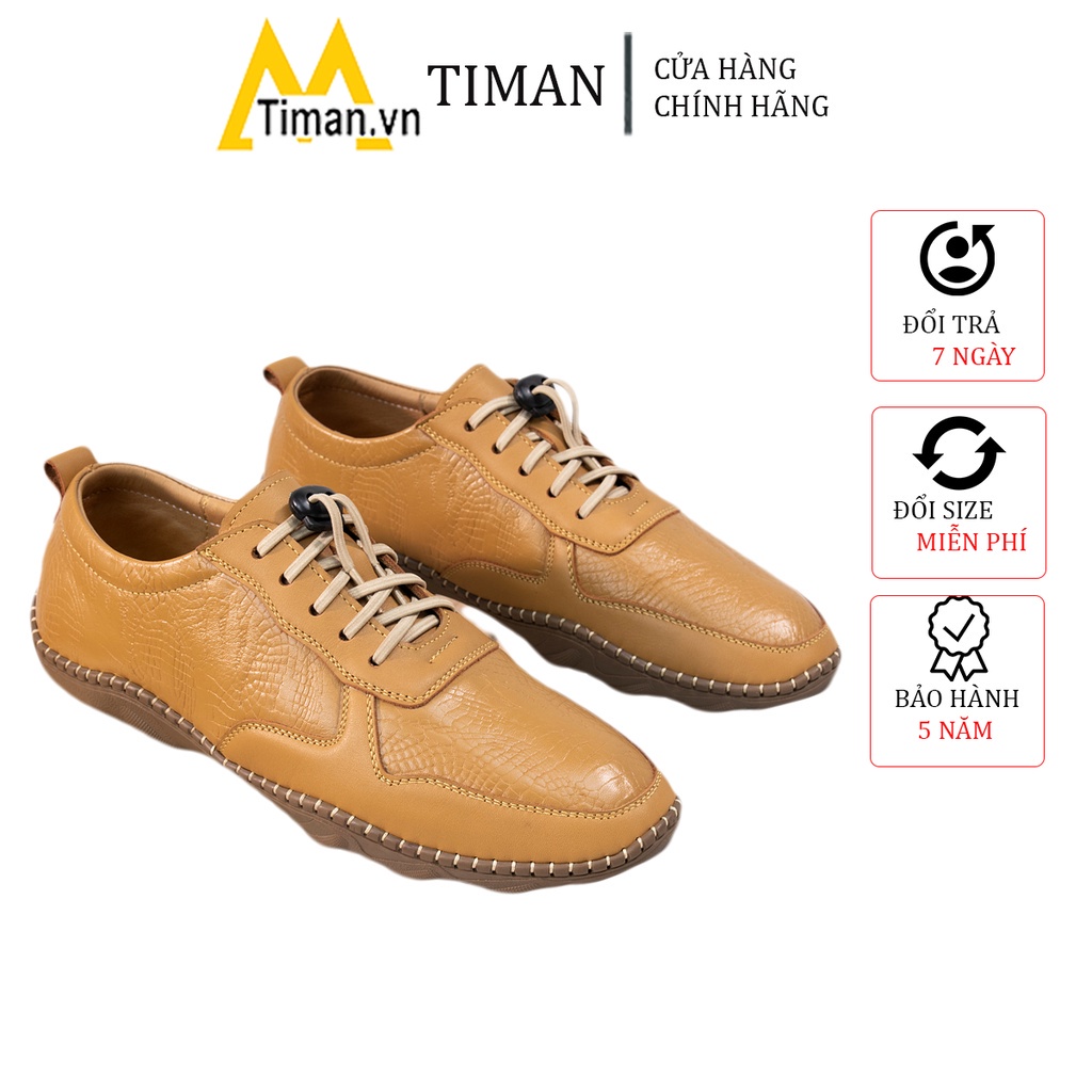 Giày da nam phong cách công sở cao cấp thiết kế cao cổ hàn quốc màu nâu đẹp bảo hành 5 năm CA33 TIMAN